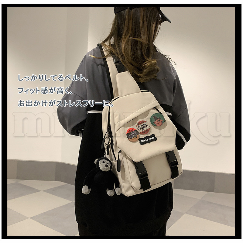 ボディバッグ バッジ ワンショルダー スポーティー ショルダーバッグ