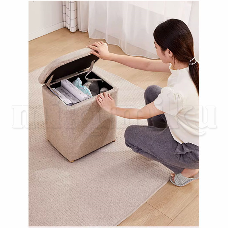 収納スツール 千鳥柄 無地 背もたれなし 積み重ね 低め イス チェア