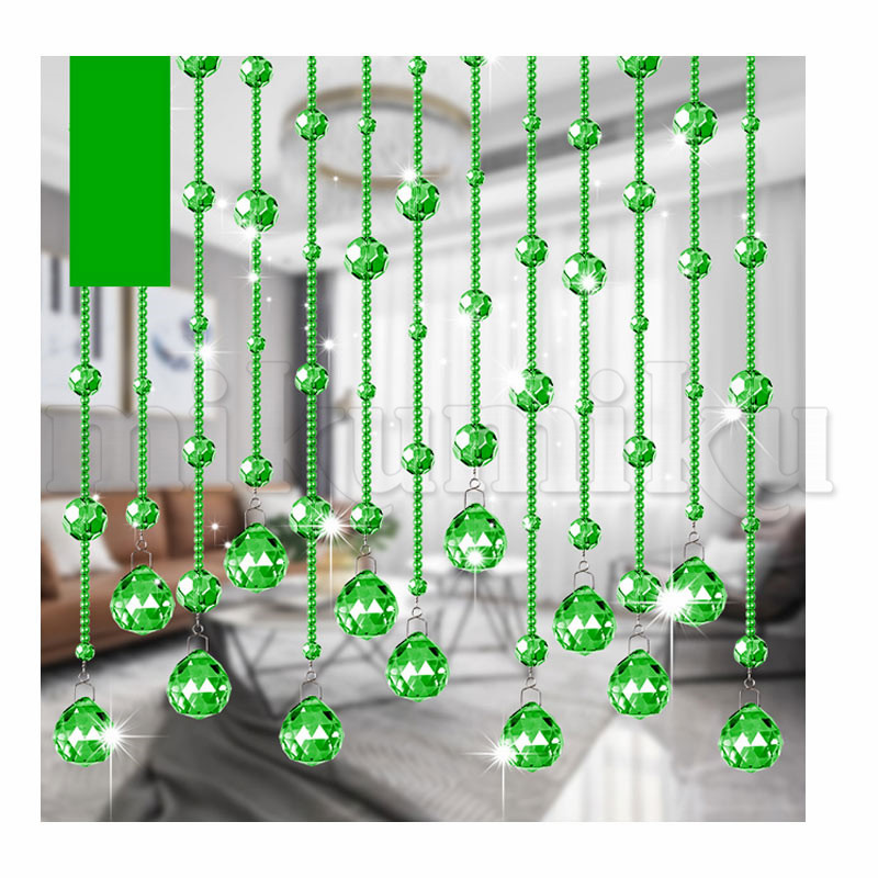 珠のれん ビーズカーテン 21本 50cm ドアカーテン クリスタル ビーズ