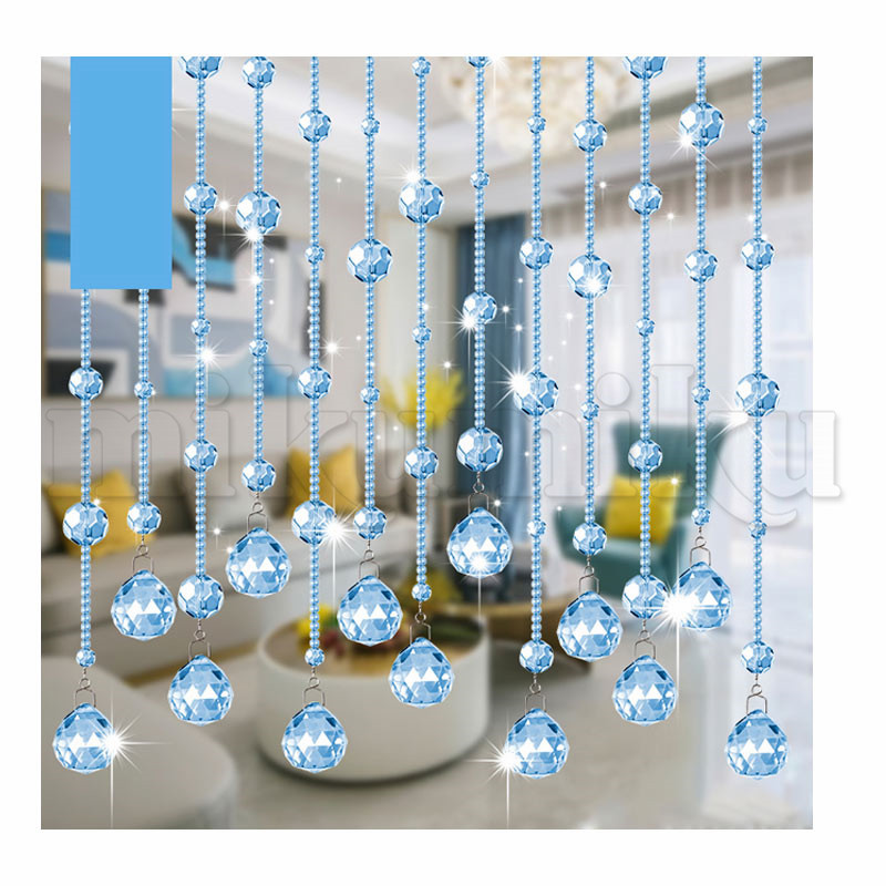 珠のれん ビーズカーテン 21本 50cm ドアカーテン クリスタル ビーズ