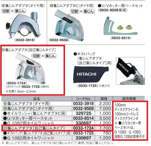 HiKOKI ハイコーキ 集じんアダプタ（自己集じんタイプ用）100mm