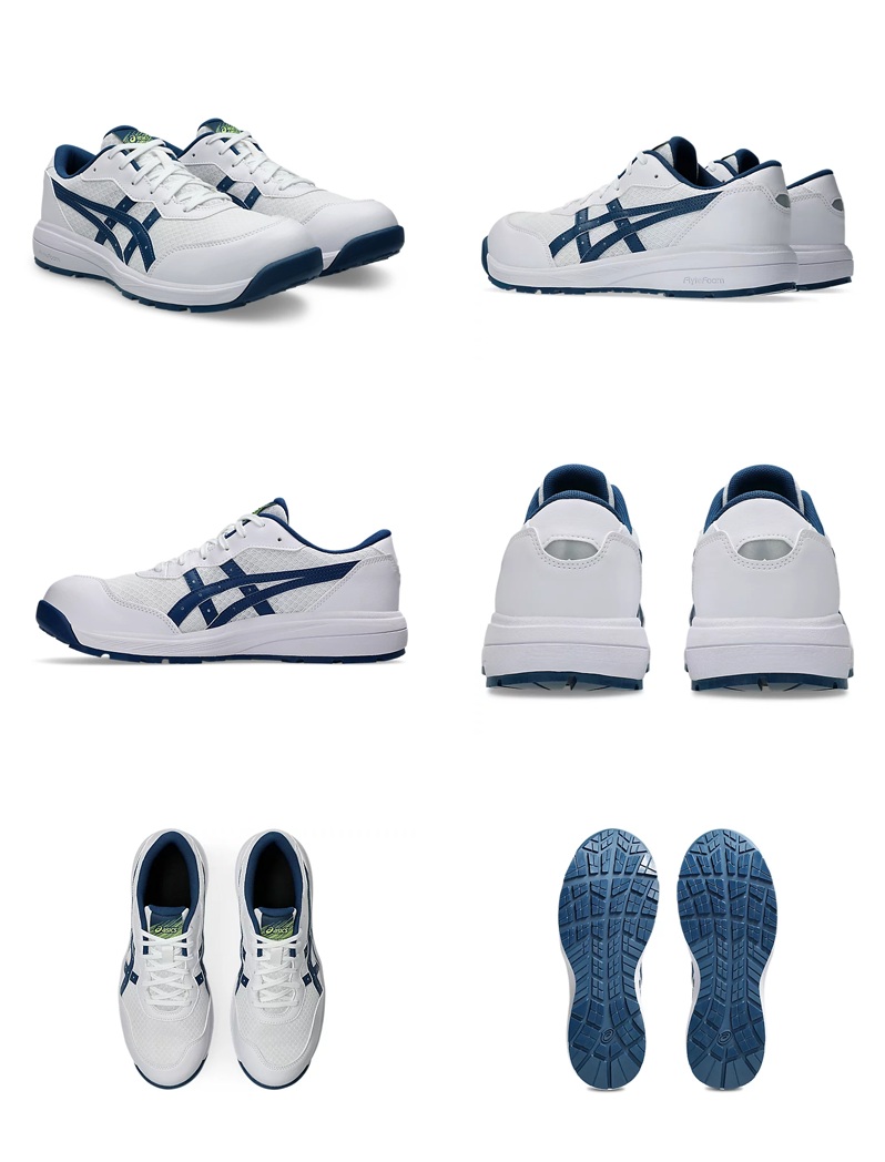 新品 asics WINJOB CP221 安全靴 ホワイト マコブルー アシックス WINJOB CP221 ホワイト×マコブルー ＜1273A118.100