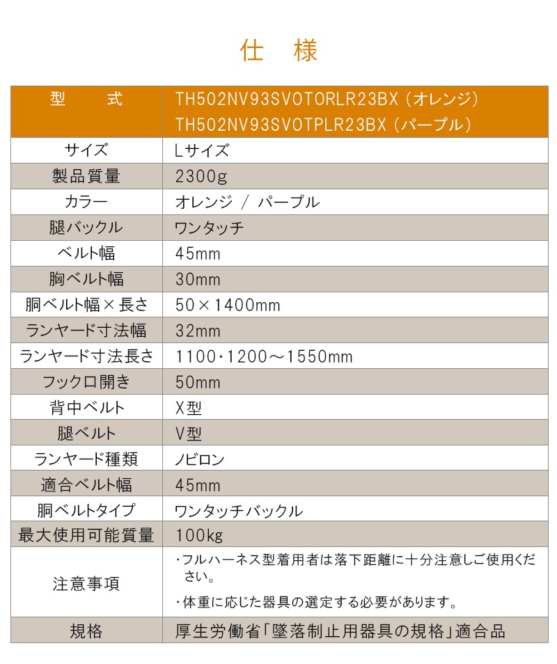 藤井電工 ツヨロン コアハーネス ノビロン Lサイズ 【オレンジ