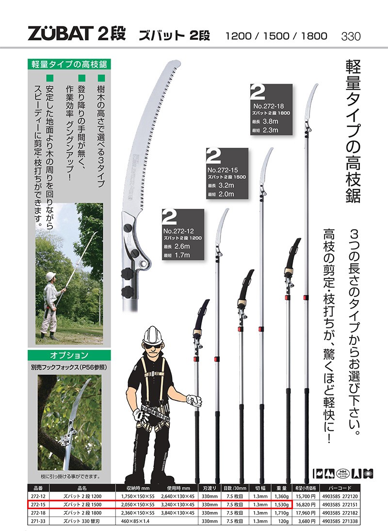 シルキー ズバット2段 1500 272-15 ユーエム工業(Silky) ズバット2段 1500 272-15