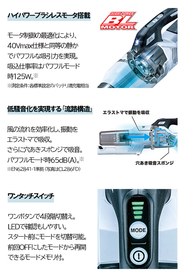 マキタ 充電式クリーナー 18V カプセル式 オリーブ ＜CL284FDZO＞ 本体