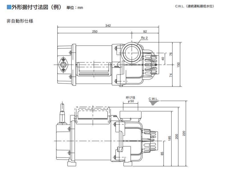超特価低価 ツルミポンプ 東日本用 カイノス PayPayモール店 - 通販 - PayPayモール TMLS型 <50TMLS2.25S-52> 海水用 水中横型チタンポンプ 50Hz SALE人気