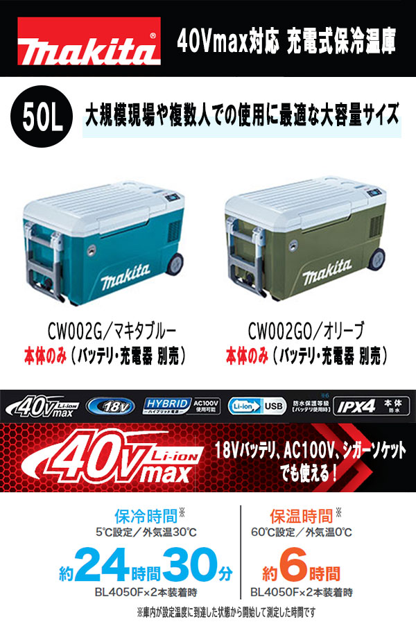 マキタ（makita） 18V 40Vmax対応 充電式保冷温庫 50L 本体のみ