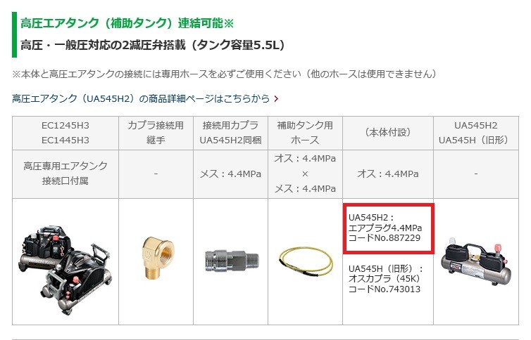 HiKOKI（ハイコーキ） エアプラグ オス 4.4MPa 887229 高圧エアタンク