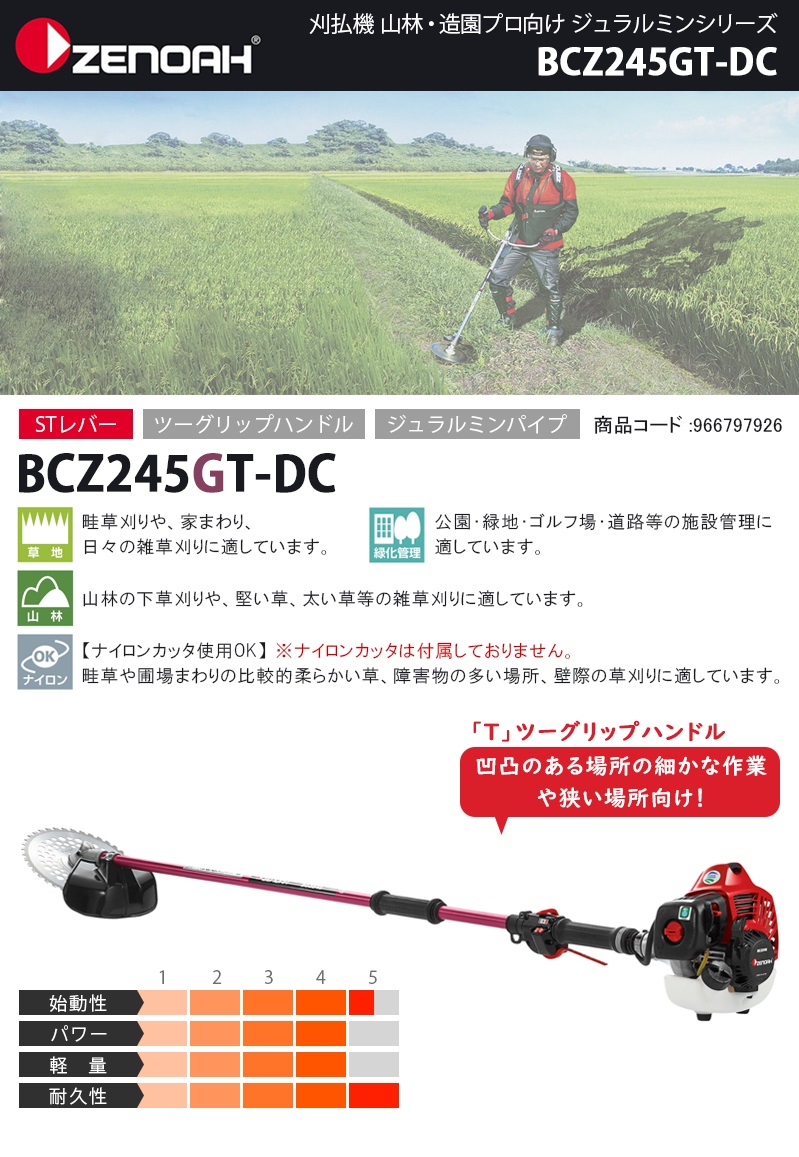 ハスクバーナ ゼノア BC222ST-T-EZ ZENOAH ツーグリップ ツーグリップハンドル 刈払い機 刈払機 肩掛け 草刈機 農業向け  【今日の超目玉】 刈払機