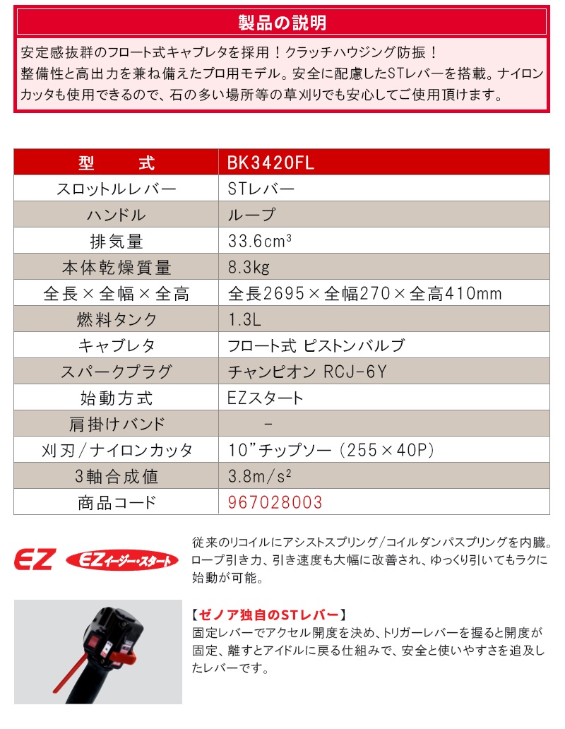 ハスクバーナ ゼノア(ZENOAH) エンジン刈払機 ループハンドル