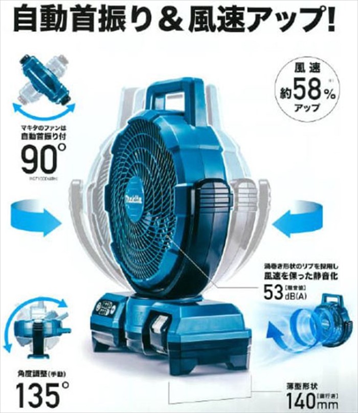 マキタ 14.4V 18V 充電式ファン 青 本体のみ バッテリ・充電器別売り ＜ CF203DZ ＞AC100V :14000016:カイノス  Yahoo!ショッピング店 - 通販 - Yahoo!ショッピング