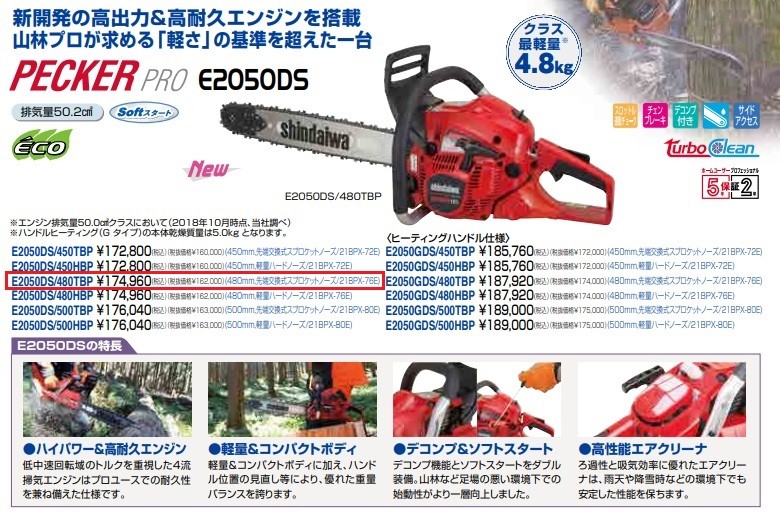 【未使用品】新ダイワ エンジン チェーンソー E2050DS 480TBP E2050DS/480TBP | 新ダイワ【公式】