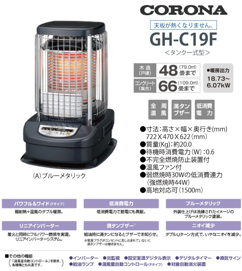 新品未開封 2022年製 CORONA ブルーバーナ GH-D19F 2-