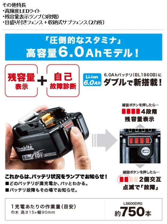 マキタ（makita） 充電式卓上マルノコ 165mm 18V ＜LS600DZ＞ 本体のみ