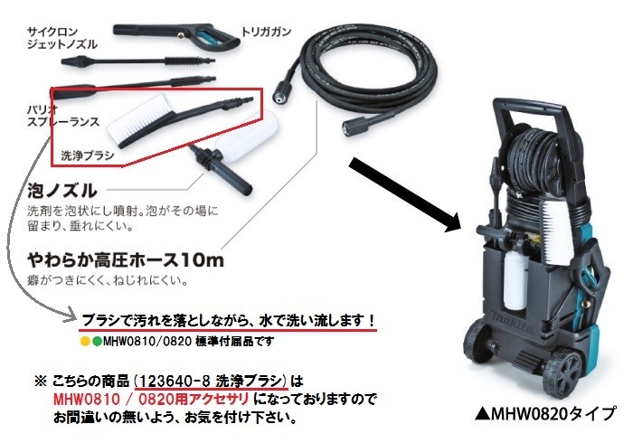 マキタ（makita） 高圧洗浄機(MHW080D/0810/0820)用 洗浄ブラシ