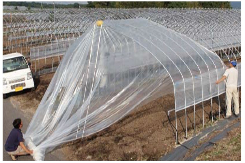 KD-400 ハラックス コロ助セット ハウス屋根のフィルム展張機