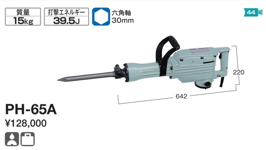 HiKOKI（ハイコーキ） ハンマー PH-65A 打撃エネルギー39.5J 日立 