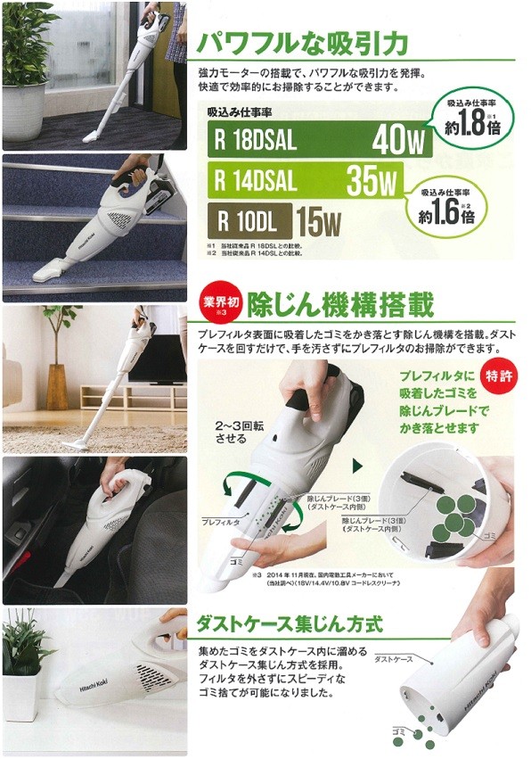 日立（HITACHI） HiKOKI ハイコーキ コードレスクリーナー 14.4V 本体