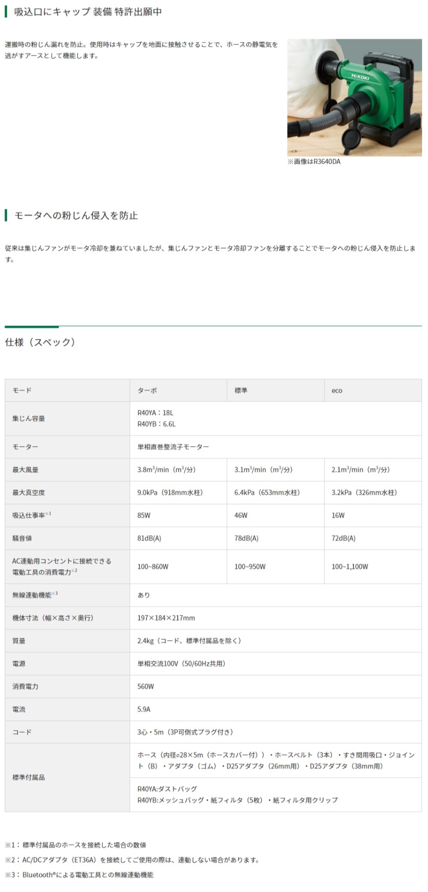 HiKOKI（ハイコーキ） 小形集じん機 ＜R40YB＞ : カイノス Yahoo