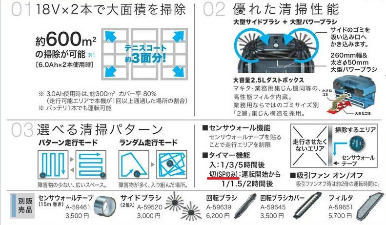 マキタ ロボットクリーナ ＜RC200DZSP＞ 本体のみ（リモコン付