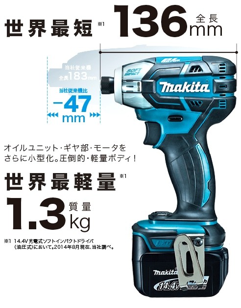 マキタ 充電式ソフトインパクトドライバー 18V/6.0Ah フルセット品・青 