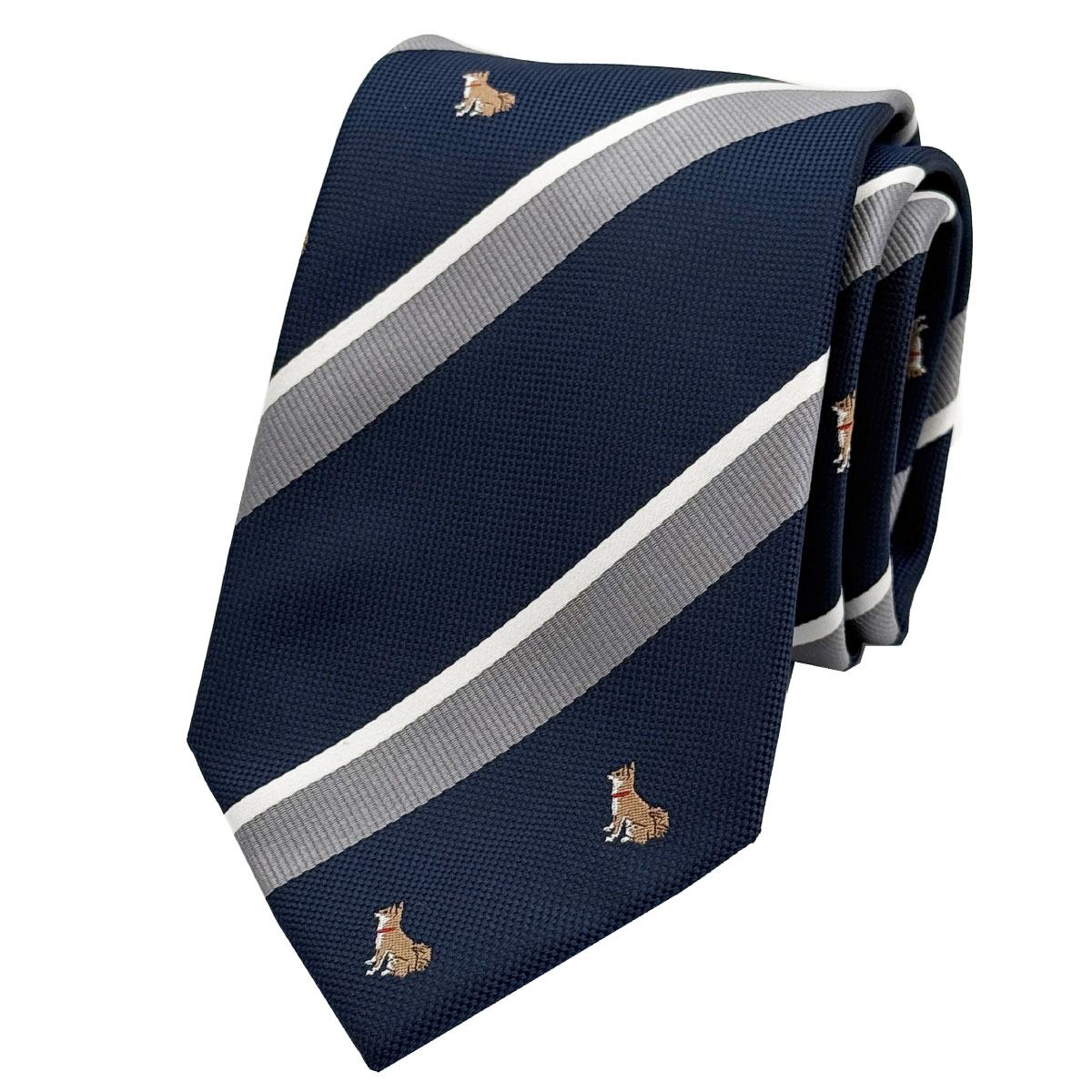 ネクタイ ドッグ 犬 モチーフ柄 キャバリア フレンチブルドッグ