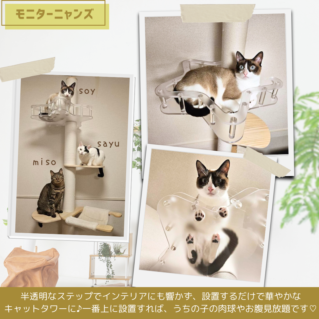 SUMIKA キャットタワー キャッツスター クリア Lサイズ
