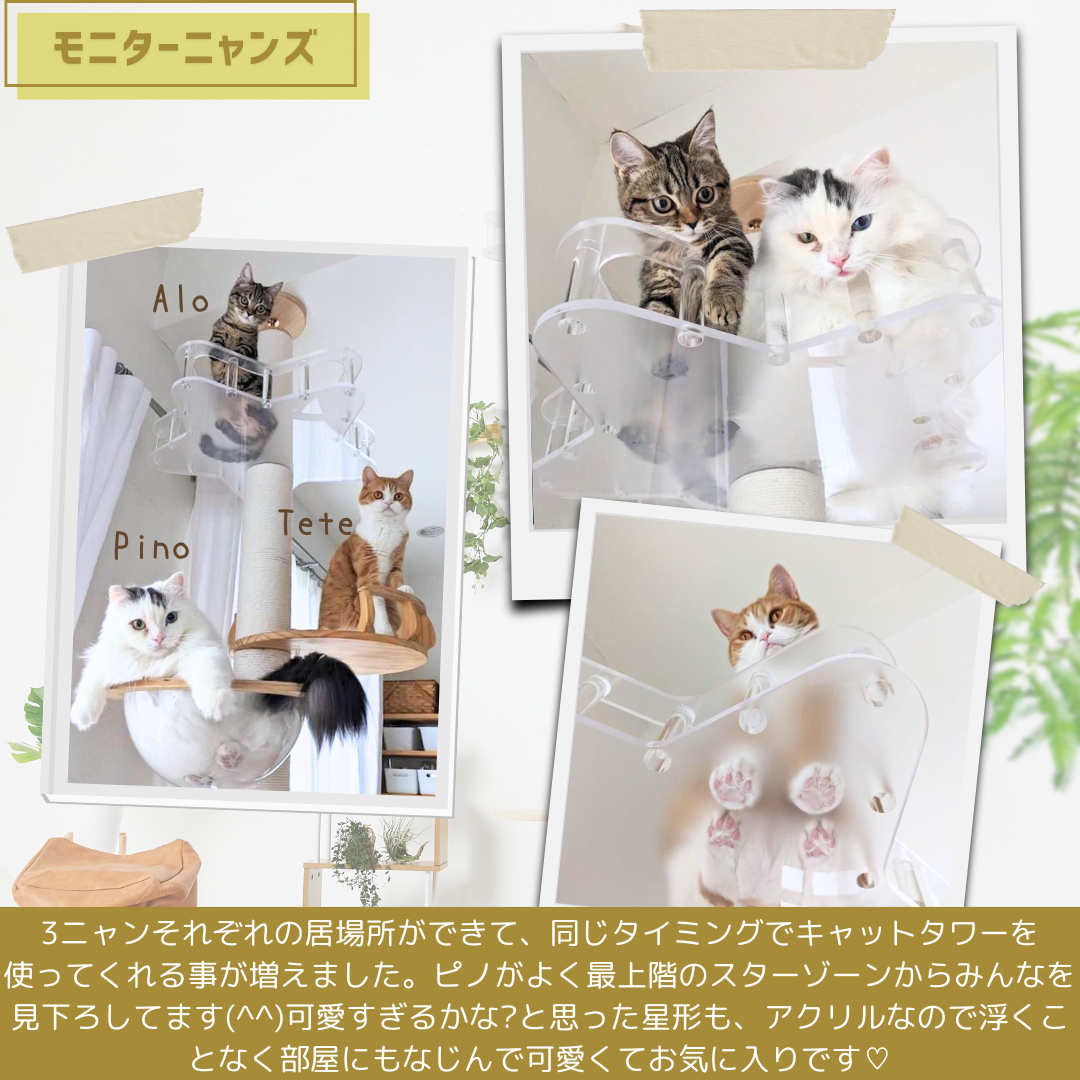 SUMIKA キャットタワー キャッツスター クリア Lサイズ
