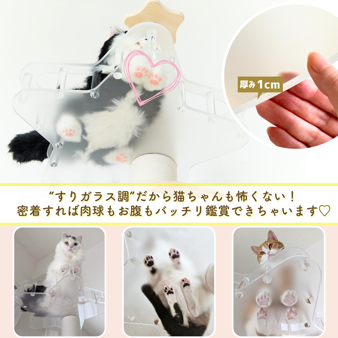SUMIKA キャットタワー キャッツスター クリア Lサイズ