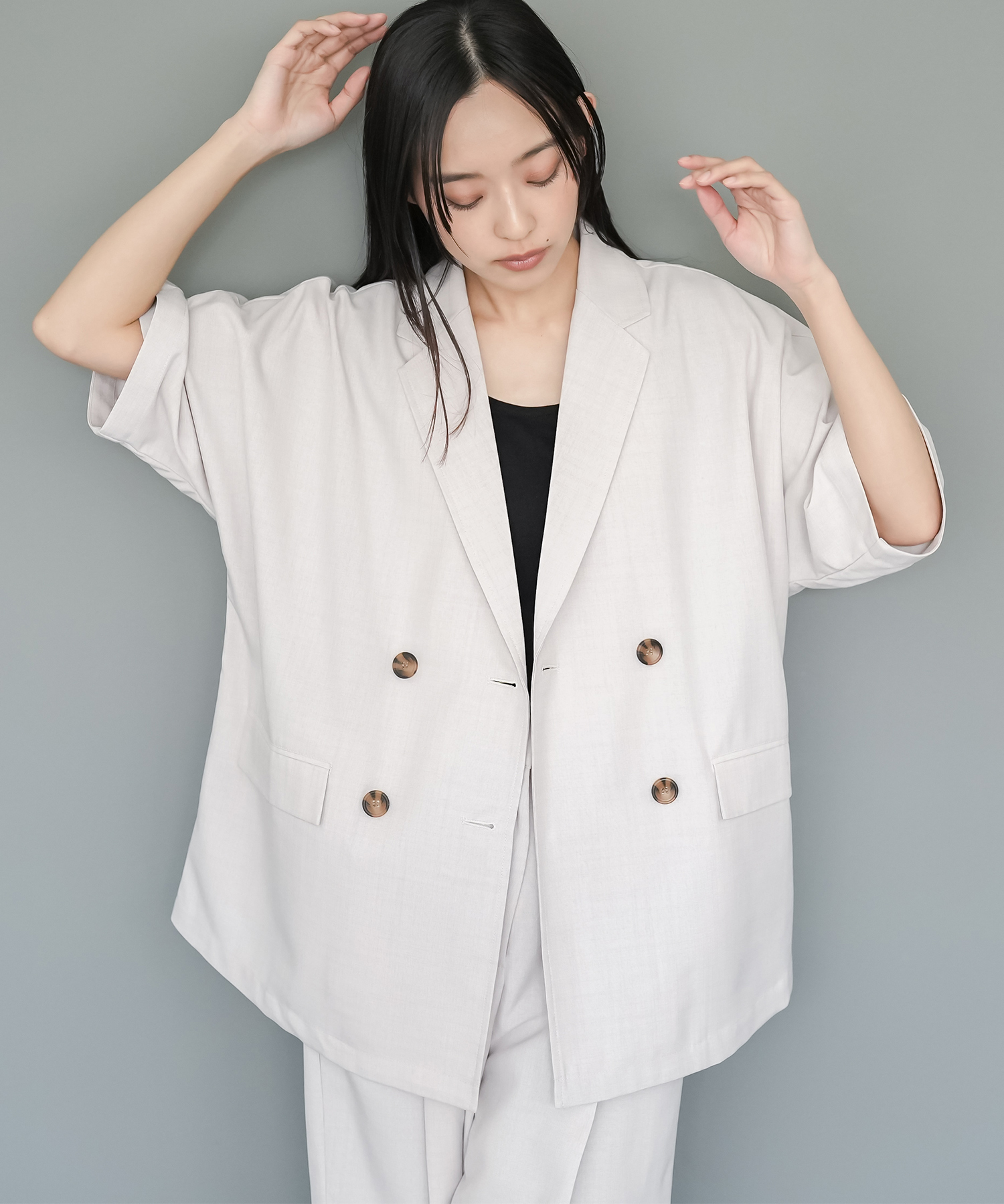 ヴィンテージワッシャー半袖ジャケット 半袖テーラージャケット