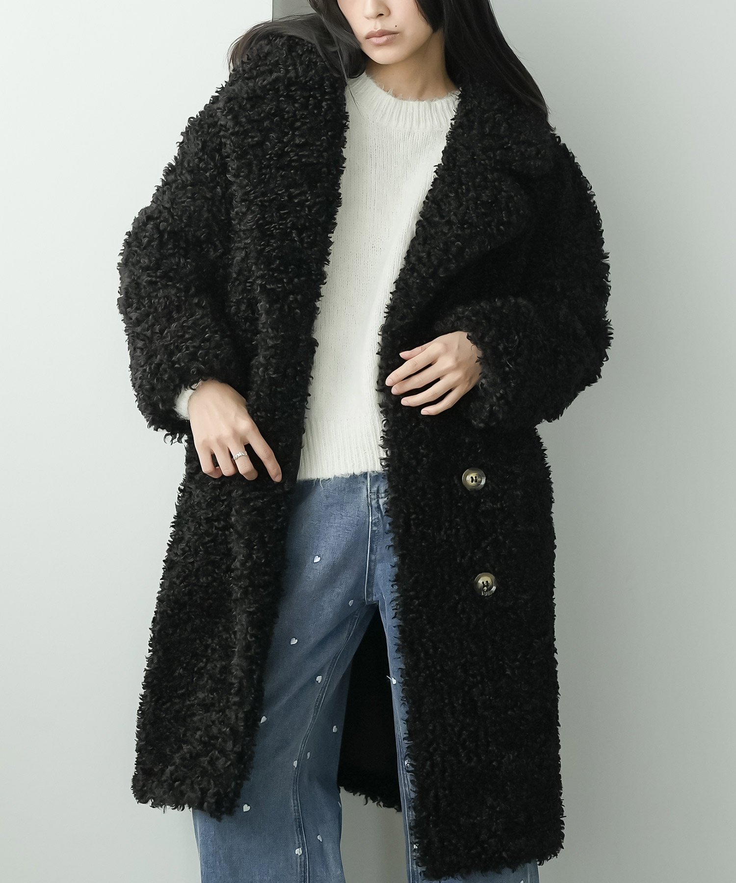 Days デイズ　DAYS リバーシブル　ボア　ロングコート　美品 フレイ アイディー FRAY I.D ボアロングコート （アイボリー