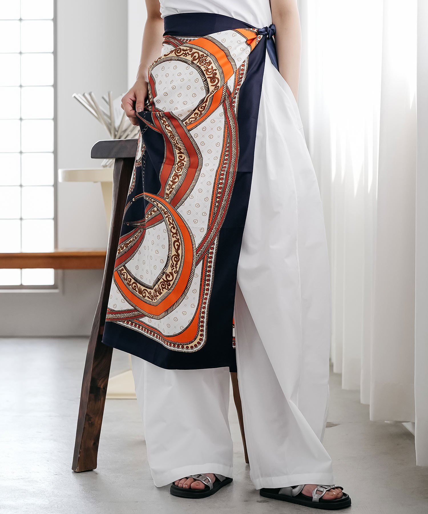 Brian  Modelo グラフィックプリント 大判 スカーフ パネルプリント大判スカーフ スカーフ 大判ストール 大判スカーフ