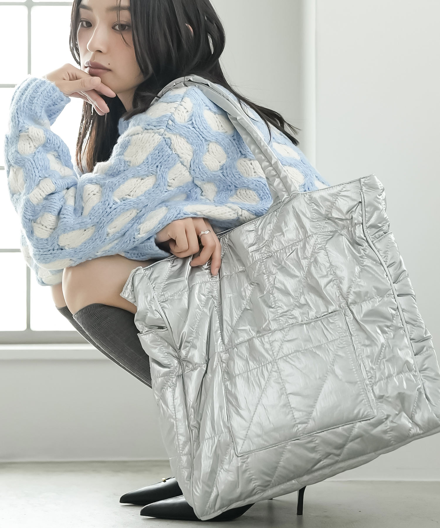 mili an deni（ミリアンデニ） 中綿キルティングトートバッグ