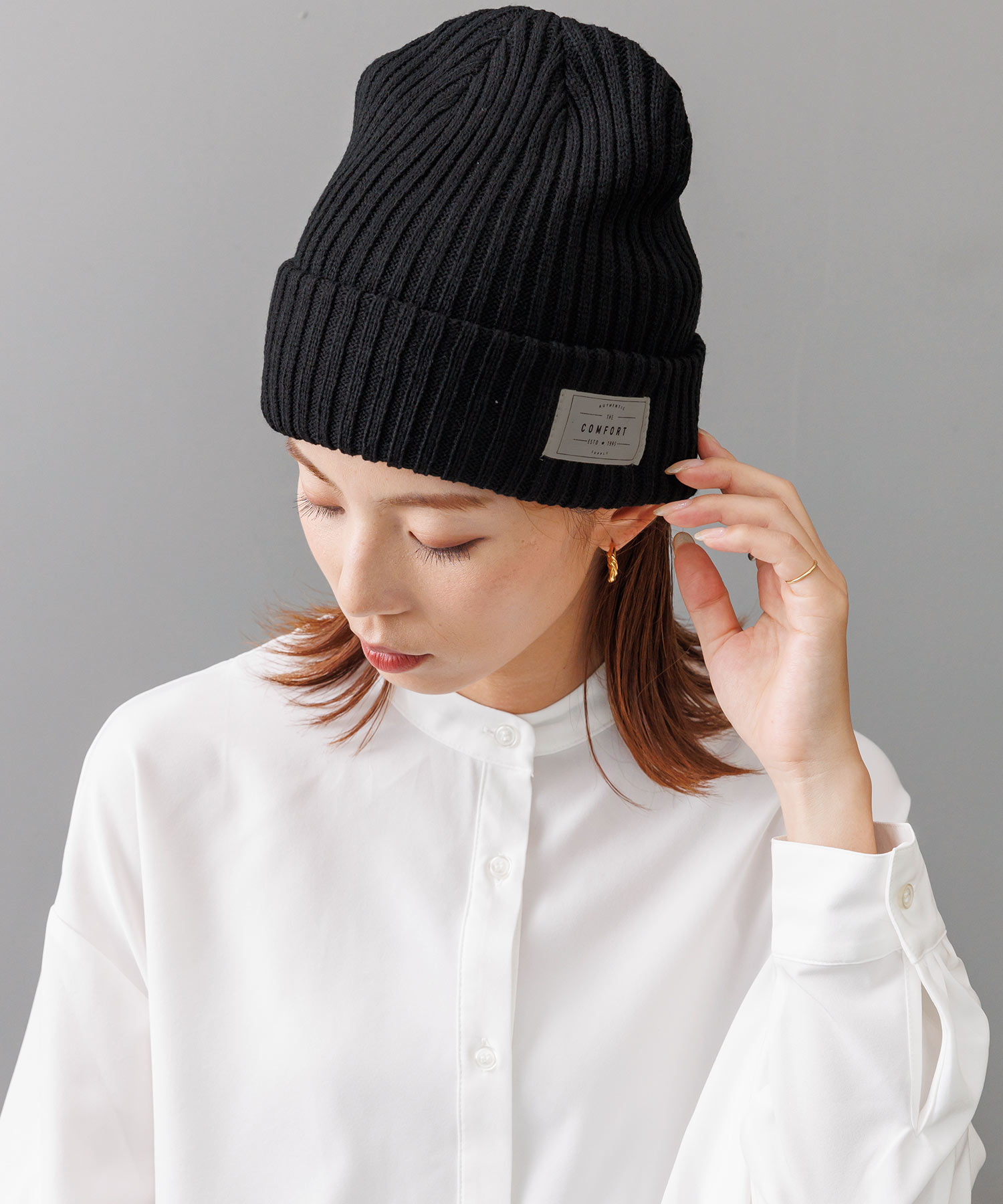 リブニット帽 あったかニット帽 保温 トレンドカラー ニットキャップ