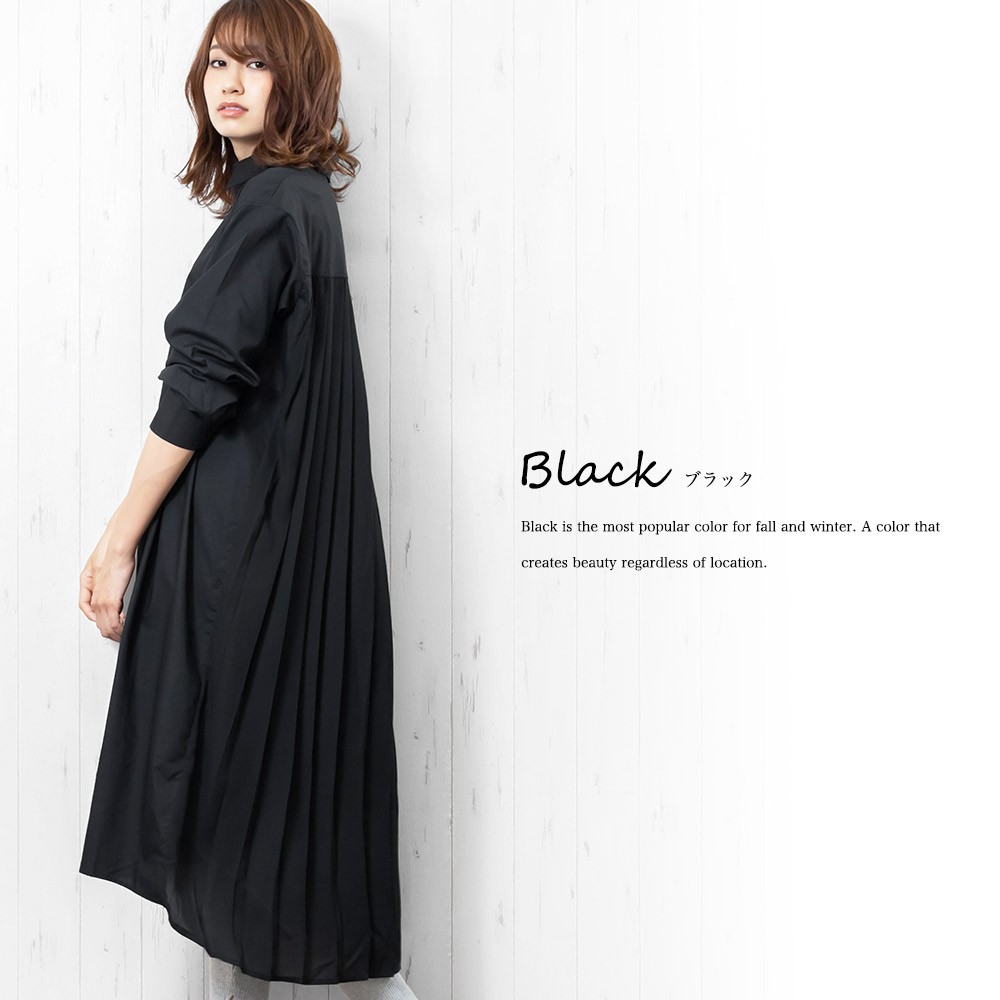 レディース ワンピース ジョーゼット バックプリーツワンピース シャツワンピ 郵3 ポイント消化 O3990 Mili An Deni 通販 Yahoo ショッピング