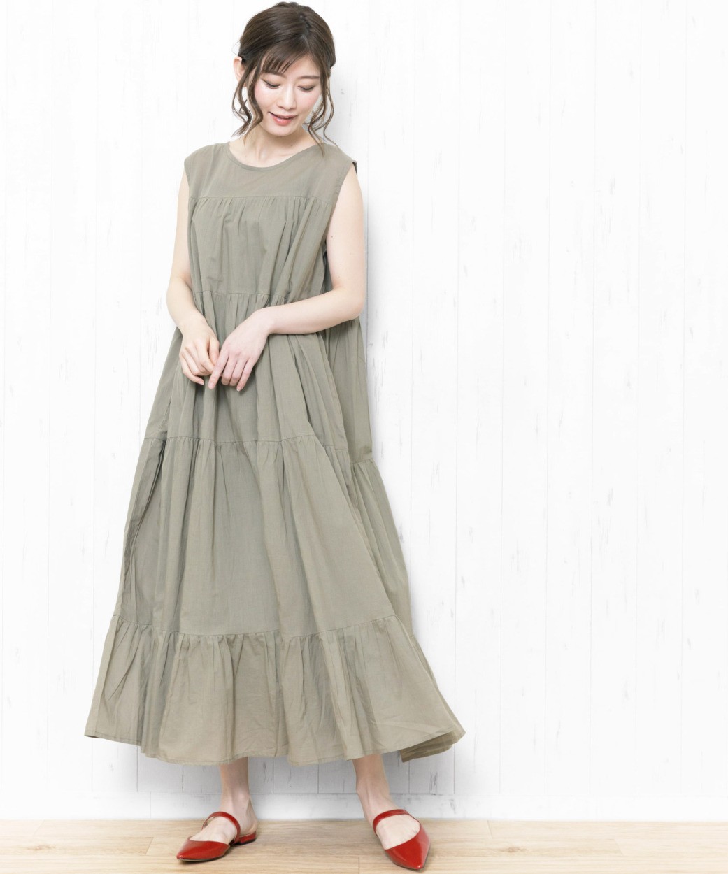 レディース ワンピース インド綿100 ティアード ワンピース ロング丈 マキシワンピ 郵3 ポイント消化 O Mili An Deni 通販 Yahoo ショッピング