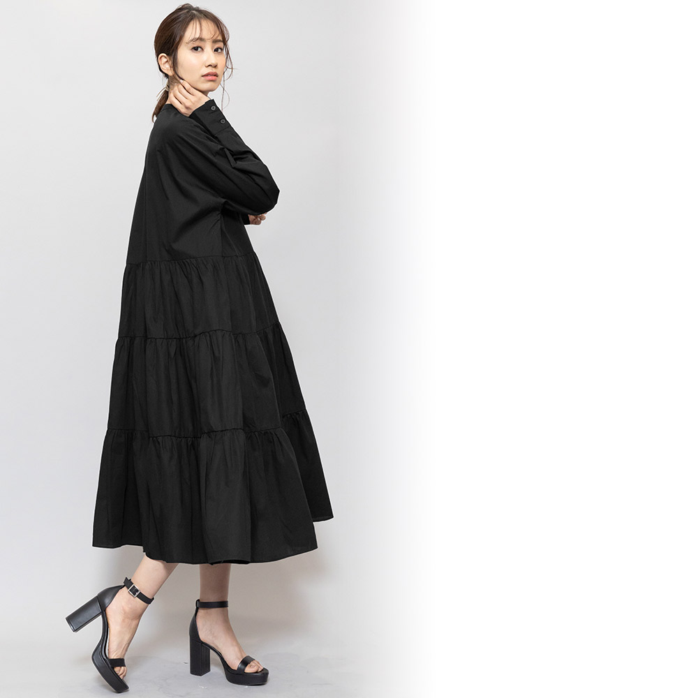 シャツワンピース レディース タキシード シャツワンピ 綿100