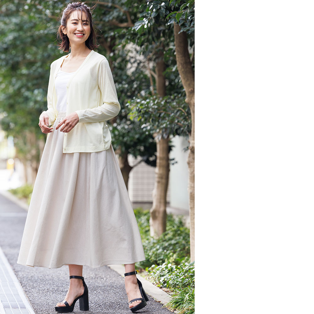 Amazon.co.jp: [YJSO] スカート リネン レディース Aライン 綿麻
