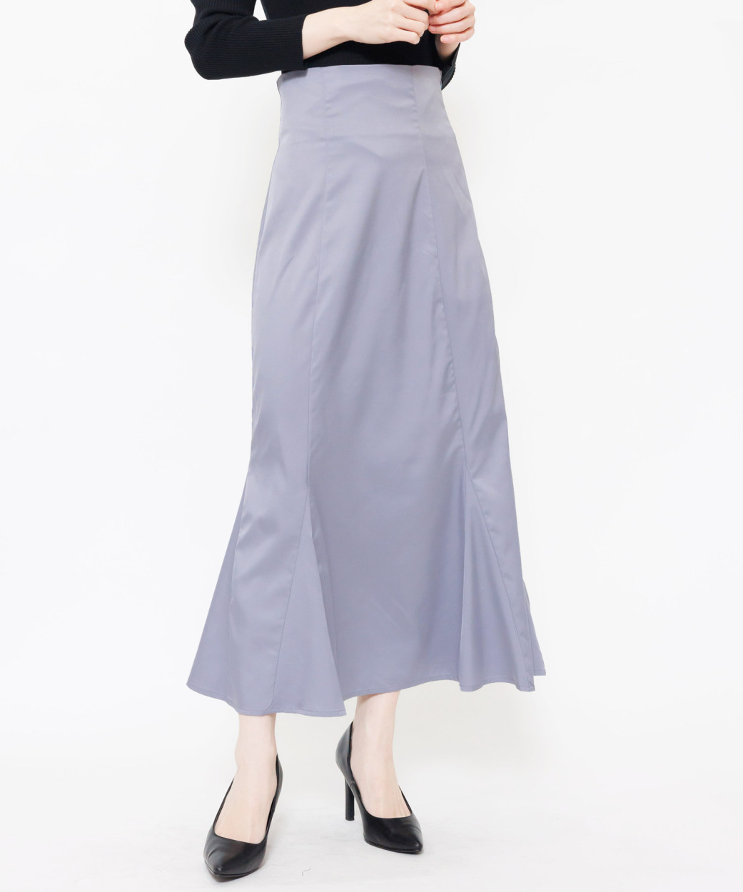 アウトレット マーメイドスカート レディース マットサテン素材 ロング