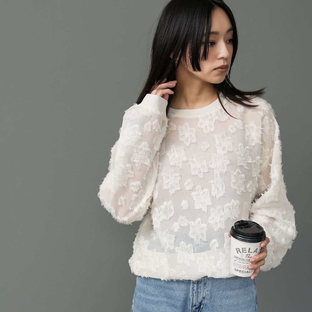 fumie tanaka ブラウス　シースルートップス　プルオーバー fumie tanaka ブラウス シースルートップス プルオーバー
