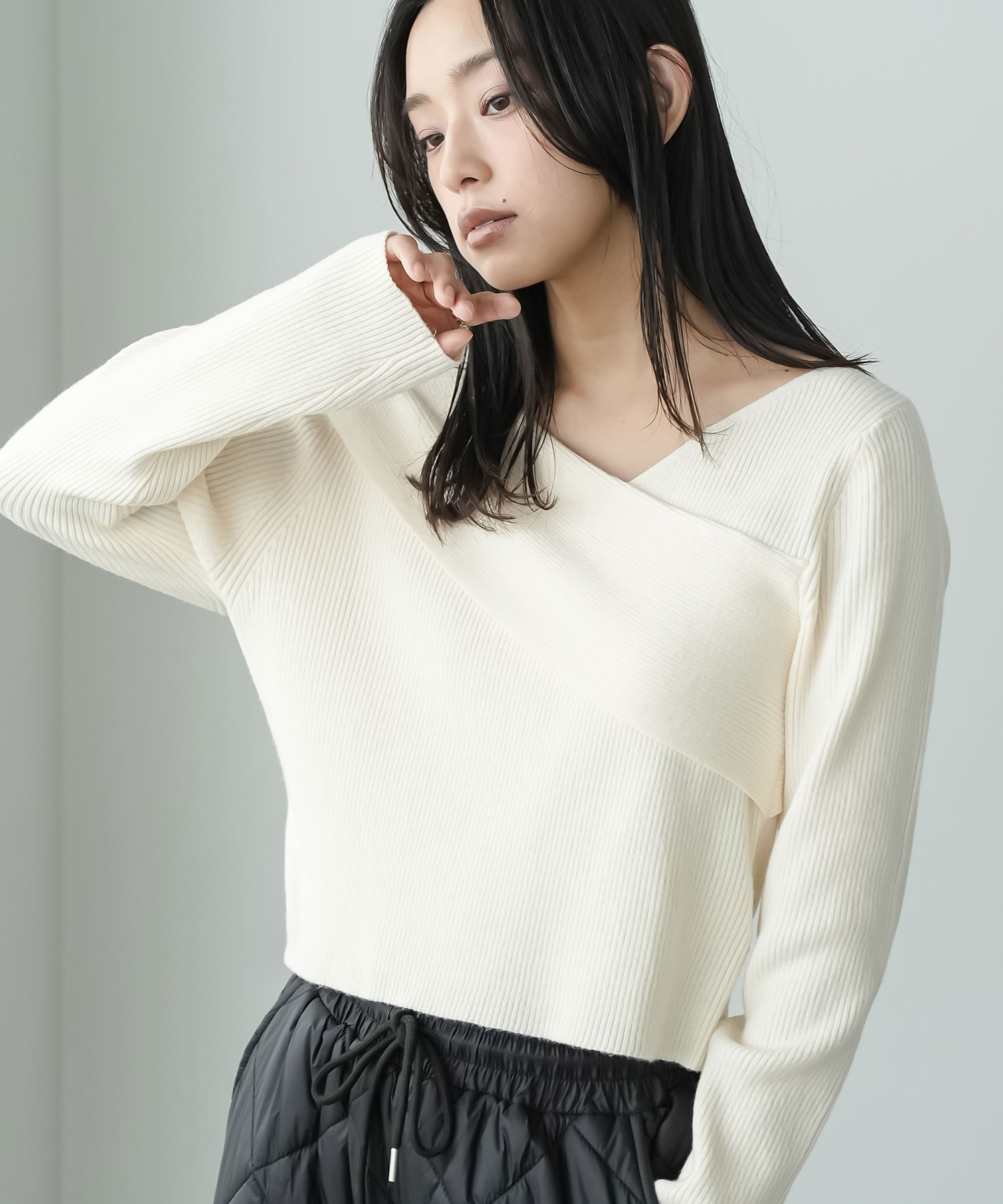 mili an deni（ミリアンデニ） アシメニットトップス アシンメトリー 
