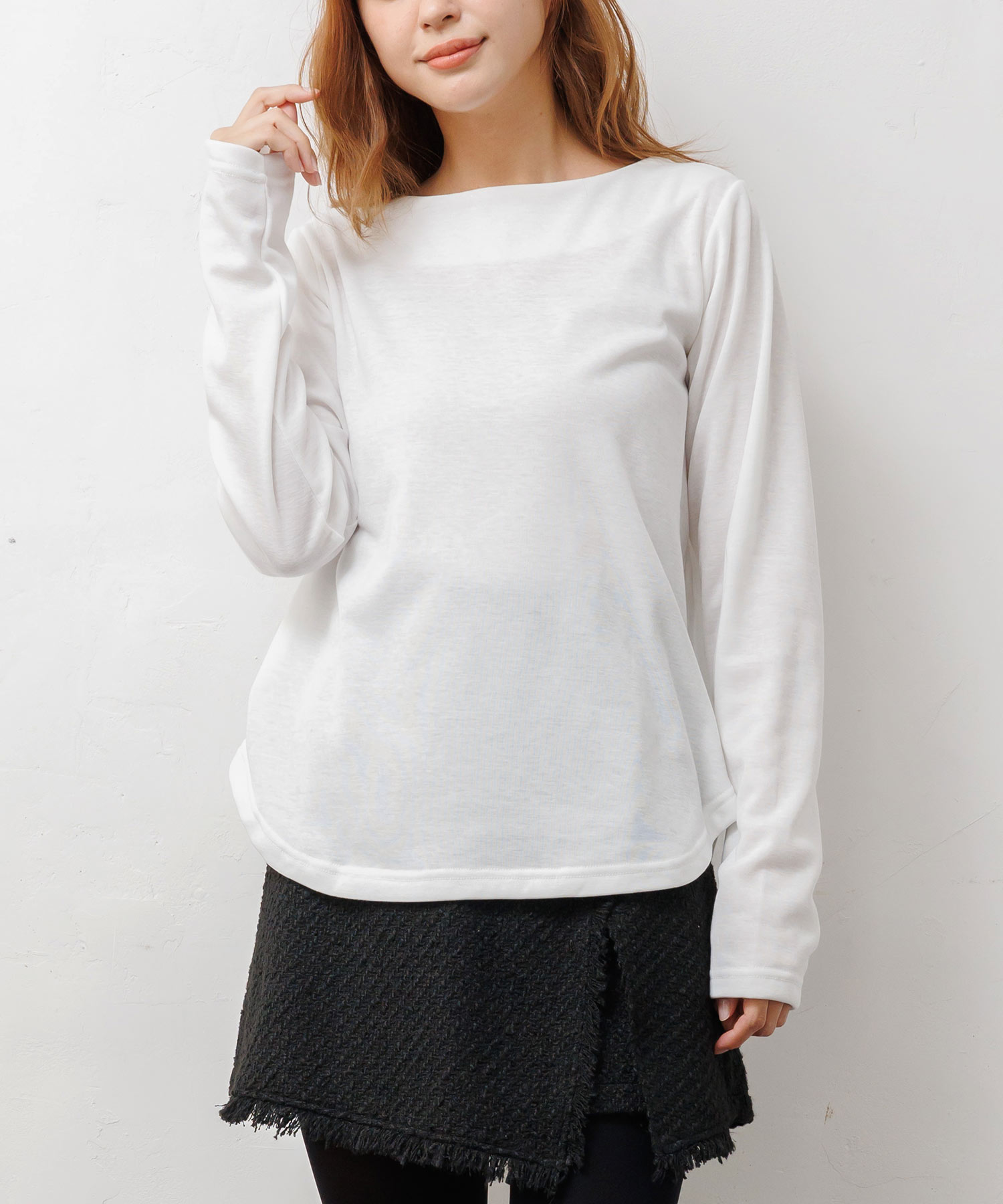 売れ筋商品|||アンナ フィールド Tシャツ レディース トップス Long sleeved top - mottled beige トップス Tシャツ レディース 長袖Tシャツ シアバター加工 裏微