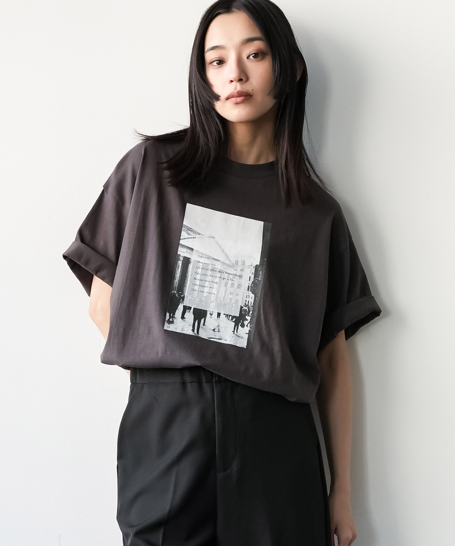 半袖フォトプリントTシャツ フォトプリントT  オーバーサイズＴ  半袖Tシャツ  綿１００％T  レディース (郵2) ポイント消化 | ブランド登録なし | 02