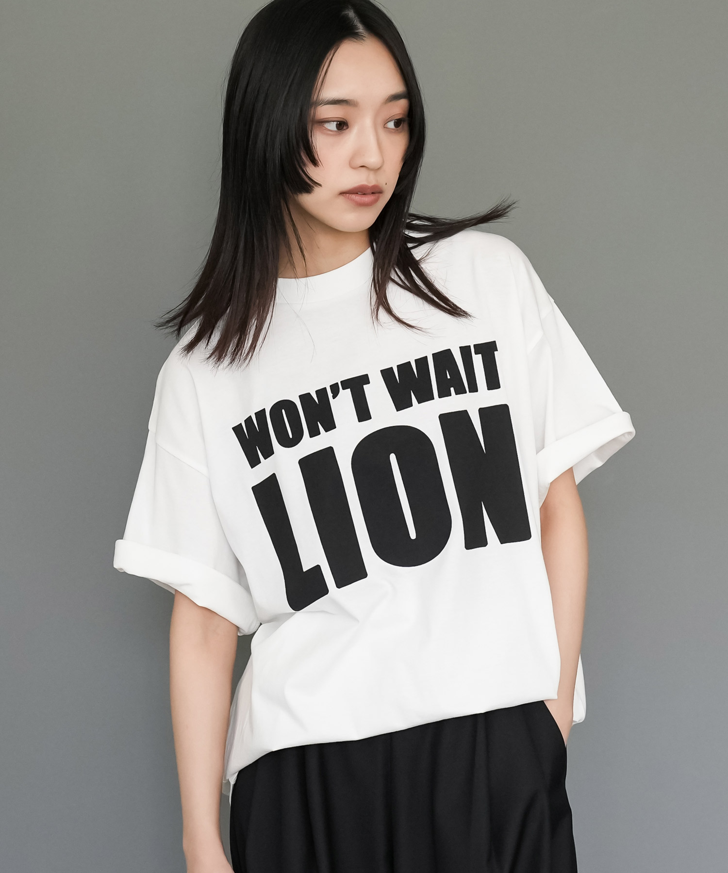 半袖ビッグロゴプリントTシャツ ビッグフォントT ロゴT オーバー