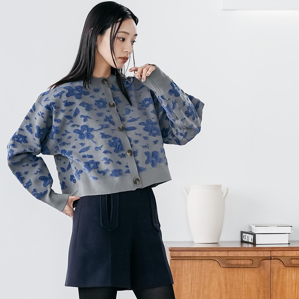 mili an deni（ミリアンデニ） モール花柄ショートカーデ カーディガン