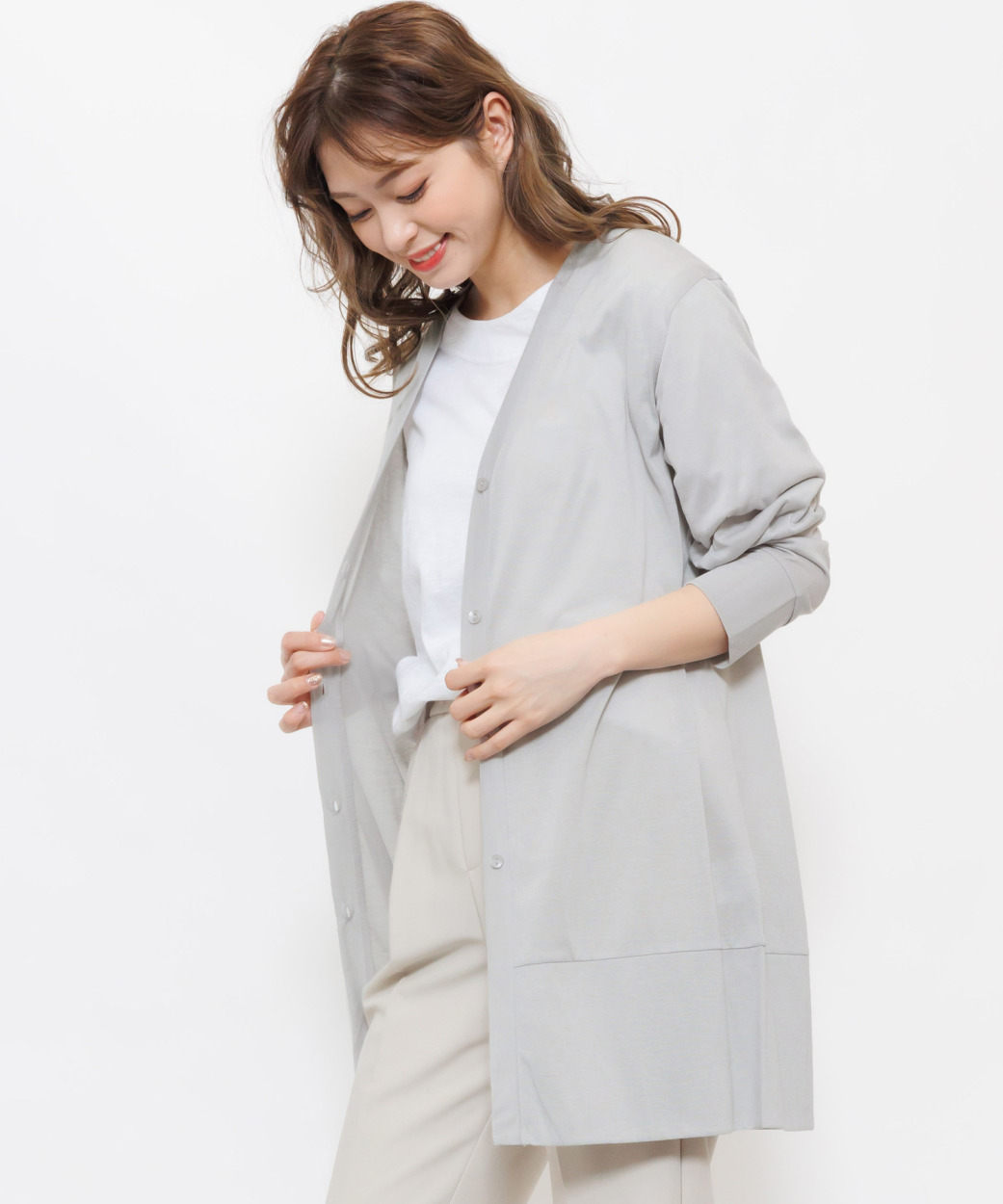 UVバックスリットカーディガン レディース トップス UV加工