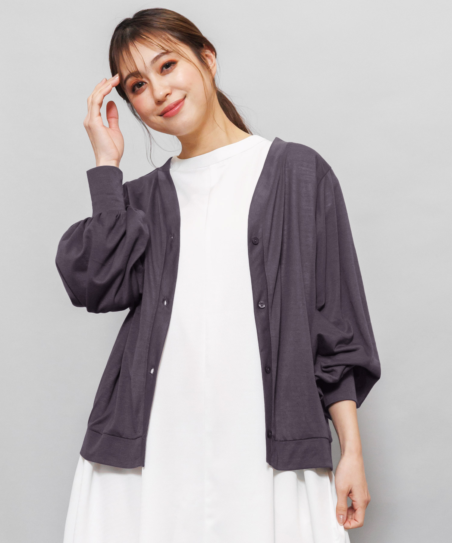 UVパフスリーブカーディガン レディース  トップス UV加工 紫外線対策 (郵2) ポイント消化 | mili an deni | 04