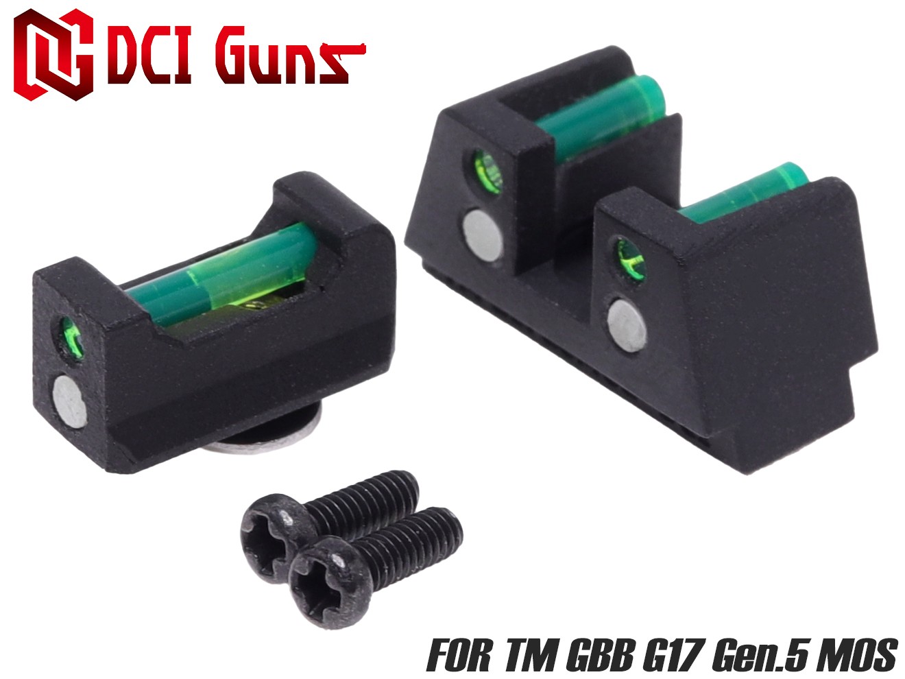 蓄光ハイサイト　東京マルイ G17 Gen5 MOS用 DCI Guns】蓄光ハイサイト 東京マルイ G17 Gen5 MOS用