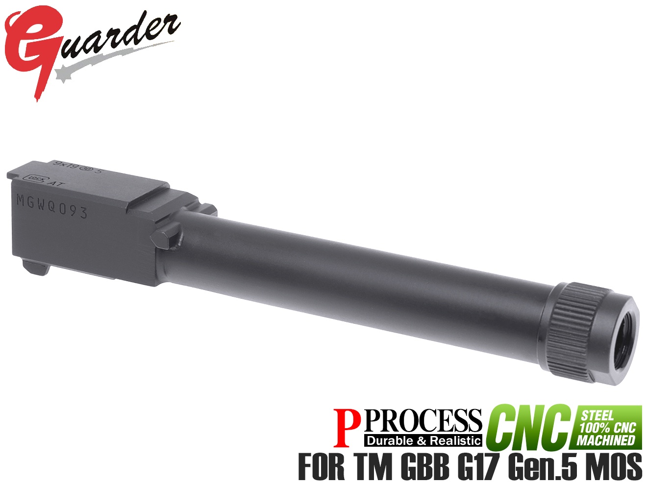 GLK-518(BK) GUARDER スチールCNC アウターバレル for マルイ G17 Gen5