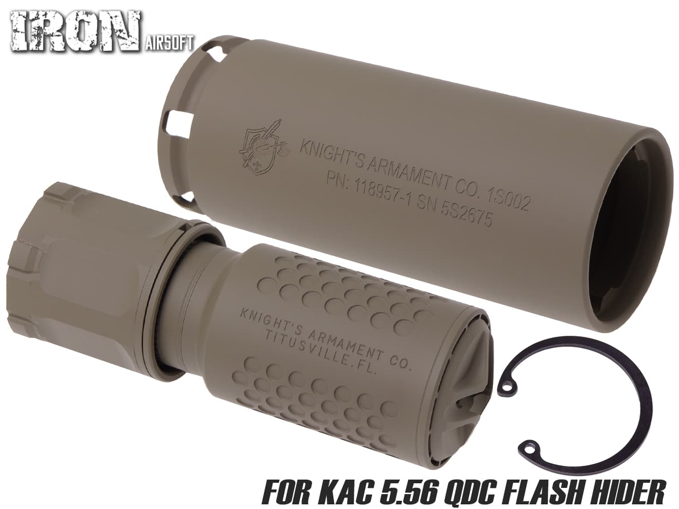 IRO-2309B IRON AIRSOFT KACスタイル QDC/MCQ-PRT サプレッサー